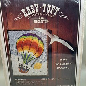 Easy Tuft Rainbow Hot Air Balloon Tufted Rug Kit Long Yarn Vintage 1981 Sealed